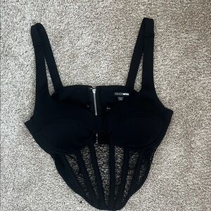 Fashion Nova Elegant Black Corset Top